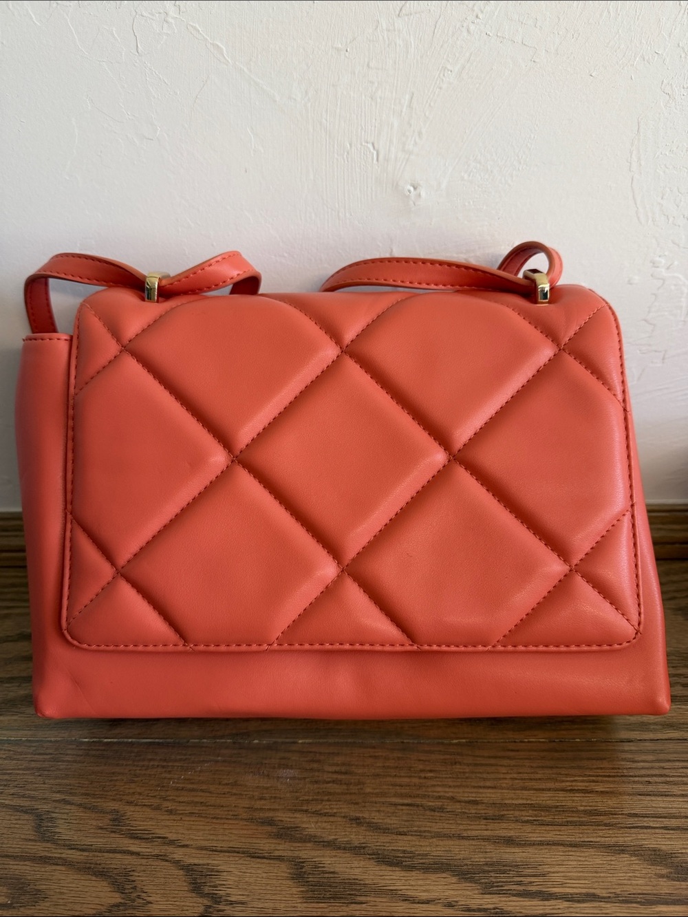 A New Day Quilted Coral-Orange Bag
